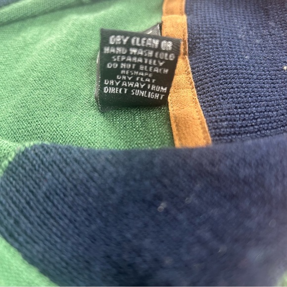 Belford Men 100% Extrafine Merino Wool. Size L Green Quarter zip St Patrick’s - Picture 6 of 10